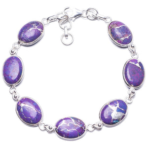 Natural Variscite Handmade Unique 925 Sterling Silver Bracelet 7 1/4-8 1/4 Y1995