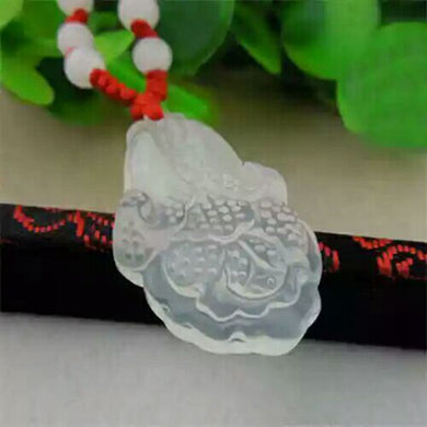 Commercio all'ingrosso del regalo dei gioielli della catena del maglione della collana del pendente dell'agata di calcedonio bianco naturale del ghiaccio 