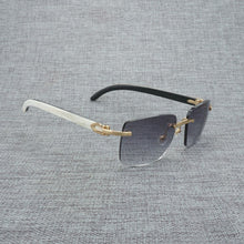 Load image into Gallery viewer, Natural Wood Sunglasses Men Black Buffalo Horn Rimless Eyeglasses Women Accessorie Metal Frame Oculos Square Gafas for Club