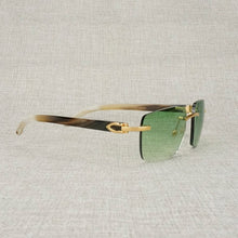 Carica l'immagine nel visualizzatore di Gallery, Natural Wood Sunglasses Men Black White Buffalo Horn Eyewear Women Accessories Oculos Shade Rimless Eyeglasses for Outdoor B