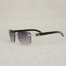 Carica l'immagine nel visualizzatore di Gallery, Natural Wood Sunglasses Men Black White Buffalo Horn Eyewear Women Accessories Oculos Shade Rimless Eyeglasses for Outdoor B