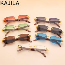 Load image into Gallery viewer, Natural Wooden Sunglasses Men 2020 Luxury Brand Rectangle Sun Glasses For Man Original Wood Rimless Sunglass Lentes De Sol