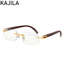 Load image into Gallery viewer, Natural Wooden Sunglasses Men 2020 Luxury Brand Rectangle Sun Glasses For Man Original Wood Rimless Sunglass Lentes De Sol