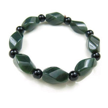Carica l'immagine nel visualizzatore di Gallery, Natural XinJiang hetian jade QingYu Barrel beads Hand China magical bracelet Lucky Stretch Elastic Bracelet Fashion Jewelry