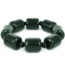 Carica l'immagine nel visualizzatore di Gallery, Natural XinJiang hetian jade QingYu Buddha head catenary Double sided tone Lucky Stretch Elastic Bracelet Fashion Jewelry
