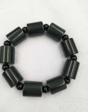 Load image into Gallery viewer, Natural XinJiang hetian jade QingYu Guanyin head catenary hand strings stone Lucky Stretch Elastic Bracelet Fashion Jewelry
