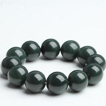 Load image into Gallery viewer, Natural XinJiang hetian jade QingYu Hand catenary hand strings stone Lucky Stretch Elastic Bracelet Fashion Jewelry