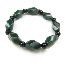 Load image into Gallery viewer, Natural XinJiang hetian jade QingYu Hand catenary hand strings stone Lucky Stretch Elastic Bracelet Fashion Jewelry