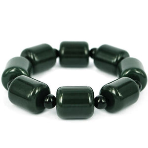 Natural XinJiang hetian jade QingYu lotus PiXiu catenary hand strings stone Lucky Stretch Elastic Bracelet Fashion Jewelry
