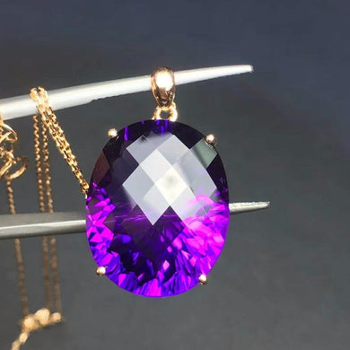 Natural all clear Amethyst,18K gold Seiko Inlaid,Bare stone 20ct,Bare stone specification 20.5 * 16.6mm