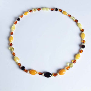 Natural beeswax long necklace old honey chicken oil yellow amber pendant men and women sweater chain jewelry multi-color mix