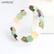 Load image into Gallery viewer, Natural crystal Bracelet 8mm Creative Jewelry Woman Dancing Bracelet Red and green Gemstone Scrub Agate Couple Bracelet