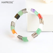 Load image into Gallery viewer, Natural crystal Bracelet 8mm Creative Jewelry Woman Dancing Bracelet Red and green Gemstone Scrub Agate Couple Bracelet