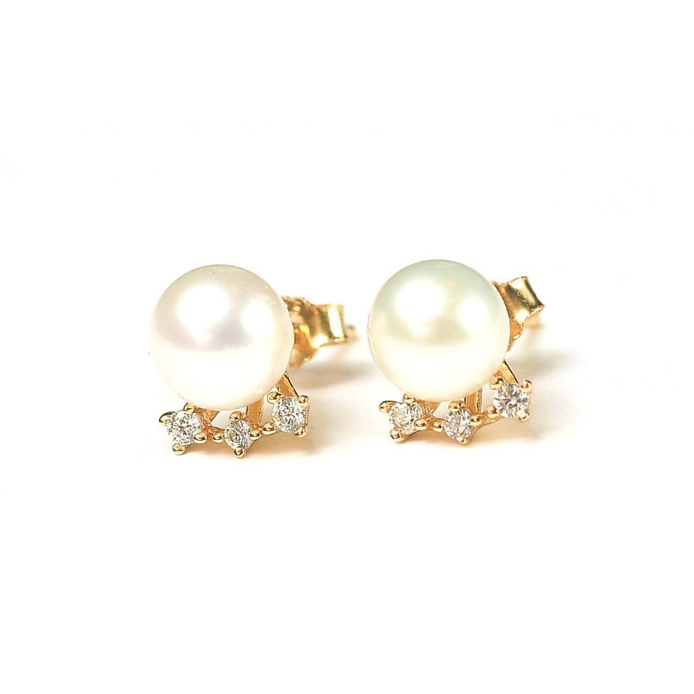 Natural crystal pearl ear studs 925 Silver Fashion coloured gemstones