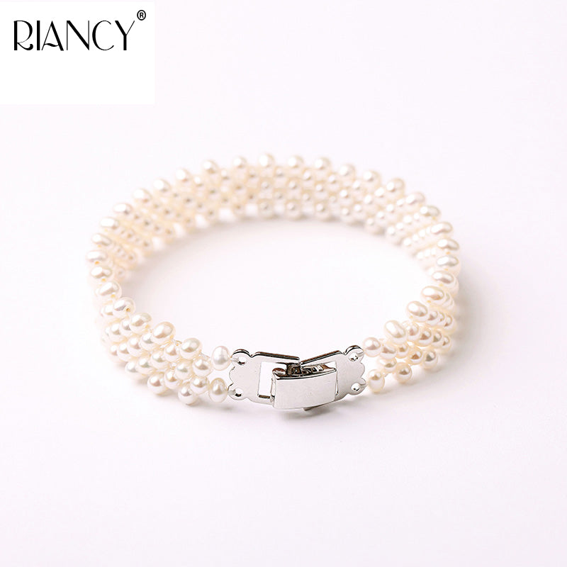 Natural Exquisite pearl bracelet women jewelry,white pearl charms bracelet 925 silver jewelry wedding gift