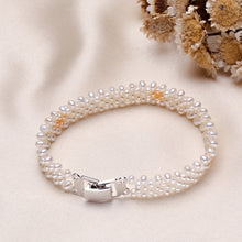 Carica l'immagine nel visualizzatore di Gallery, Bracciale di perle squisito naturale fatto a mano gioielli da donna Bracciale di perle multicolori regalo di nozze gioielli in argento 925 