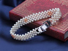 Carica l'immagine nel visualizzatore di Gallery, Natural pearl bracelet women jewelry,white pearl charms bracelet 925 silver jewelry wedding gift