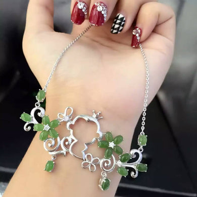 Collana di diaspro verde naturale Collana con pendente in pietra preziosa naturale S925 Argento sterling alla moda Gioielli da donna per feste da scimmia da giardino 