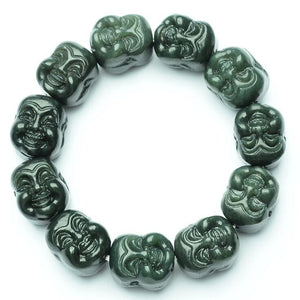 Natural hetian jade QingYu Bamboo catenary section strings stone Lucky Stretch Elastic cuff jade Bracelet Fashion Jewelry