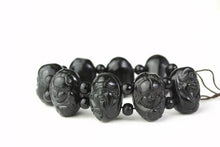 Load image into Gallery viewer, Natural hetian jade QingYu Hand catenary Hand row stone Lucky Stretch Elastic Bracelet Fashion women and men China Jewelry