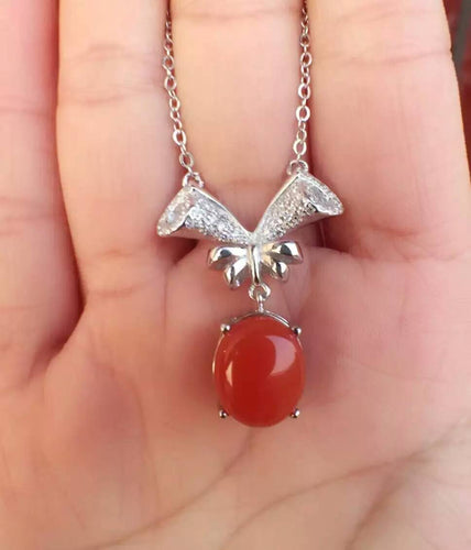 Collana di agata rossa naturale Collana con pendente di pietre preziose naturali S925 Argento Moda lussuosa Rami di alberi pesanti Gioielli da donna 