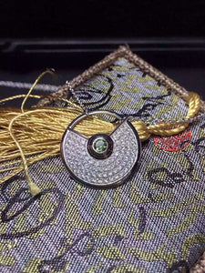 Natural red green tourmaline Necklace natural gemstone Pendant Necklace S925 silver Fashion round semicircle girls Jewelry