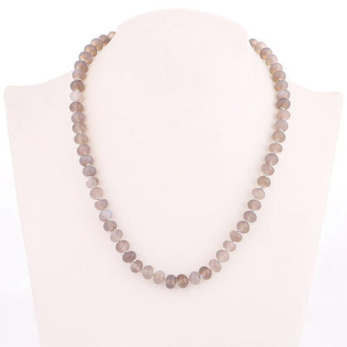 Gioielli in pietra naturale Collana corta in agata Gioielli tribali Collana lunga con pendente in pietra amazzonite annodata naturale Druzy 