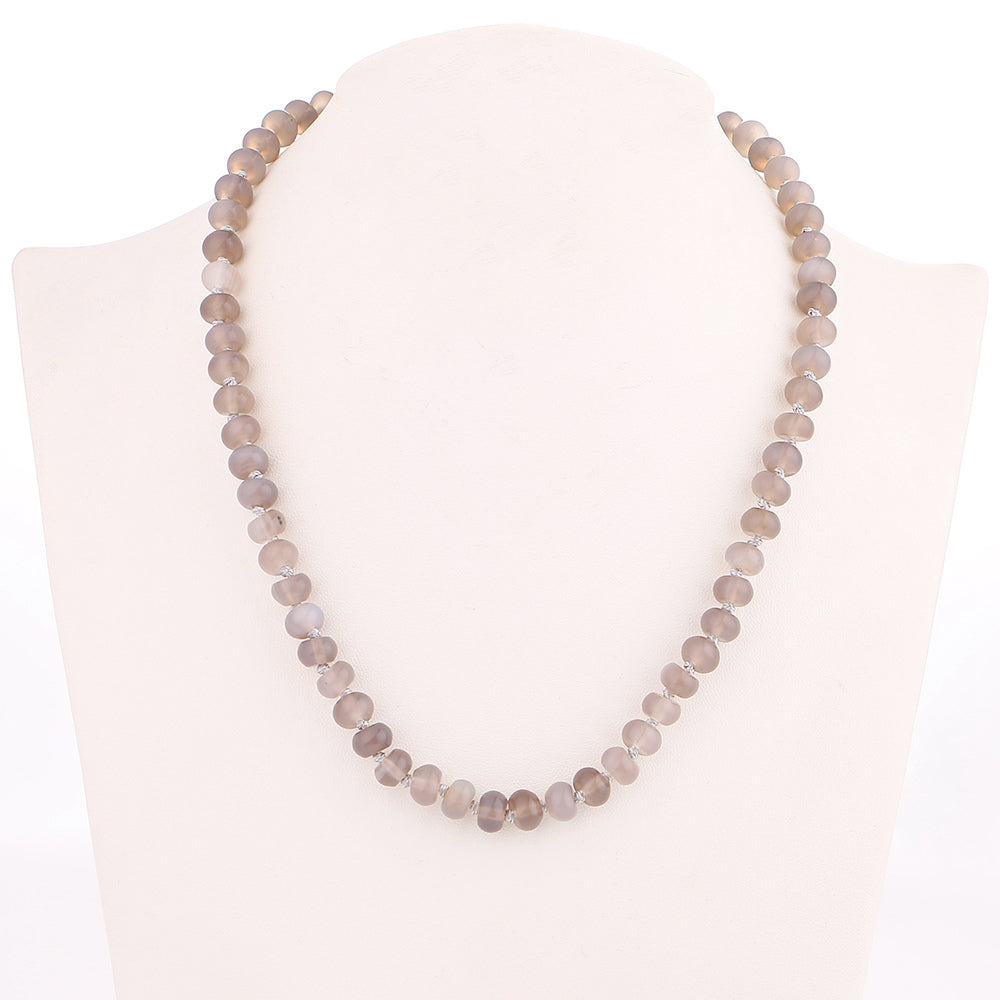 Gioielli in pietra naturale Collana corta in agata Gioielli tribali Collana lunga con pendente in pietra amazzonite annodata naturale Druzy 