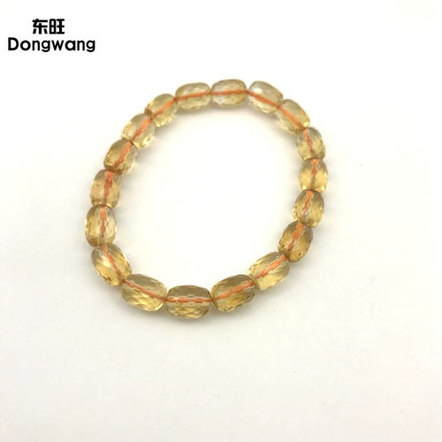 Natural topaz.There is no impurity.Yellow crystal.Lap bracelet