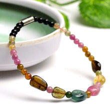 Carica l'immagine nel visualizzatore di Gallery, Natural tourmaline Round beads Bracelet jewelry Fine Beaded Bracelets Jewelry For women Gift with certificate Drop Shipping