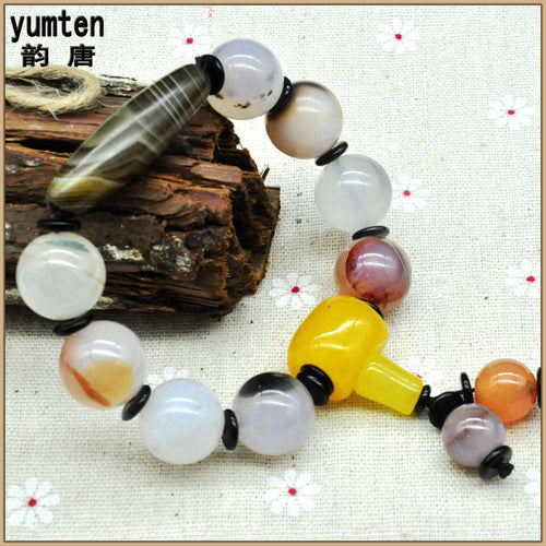 Nature Amber Stones Crystal Stone Beads Pulseira Masculina Opal Bracelet White Sunstone Jewelry Love Pulseras Bileklik Dzi Topaz