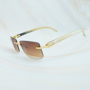 Nature Buffs Horn Sunglasses Men  Trend  Rectangle Women Sun Glasses Beach Driving Shade Luxury Carter Sunglass