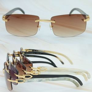 Nature Buffs Horn Sunglasses Men  Trend  Rectangle Women Sun Glasses Beach Driving Shade Luxury Carter Sunglass
