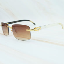 Load image into Gallery viewer, Nature Buffs Horn Sunglasses Men  Trend  Rectangle Women Sun Glasses Beach Driving Shade Luxury Carter Sunglass