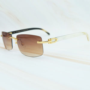 Nature Buffs Horn Sunglasses Men  Trend  Rectangle Women Sun Glasses Beach Driving Shade Luxury Carter Sunglass
