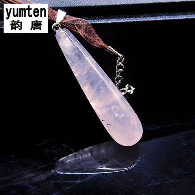 Nature Healing Crystals Chain Womens Healing Pink Crystals New Fashion 2017 Necklaces Pendant Ribbon Necklace Rope Pink Romantic