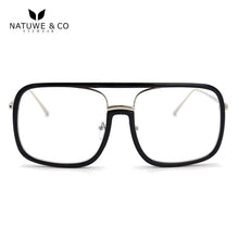 Carica l&#39;immagine nel visualizzatore di Gallery, Natuwe&amp;Co Large Big Oversize Square Plastic Metal Glasses Frame Retro Full-rim Men Women Eyeglasses