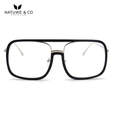 Natuwe&Co Large Big Oversize Square Plastic Metal Glasses Frame Retro Full-rim Men Women Eyeglasses