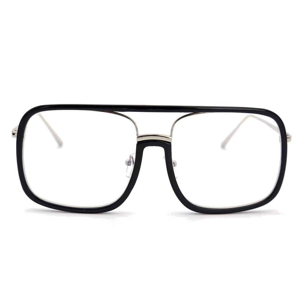 Natuwe&Co Large Big Oversize Square Plastic Metal Glasses Frame Retro Full-rim Men Women Eyeglasses