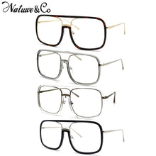 Carica l&#39;immagine nel visualizzatore di Gallery, Natuwe&amp;Co Large Big Oversize Square Plastic Metal Glasses Frame Retro Full-rim Men Women Eyeglasses