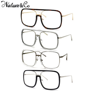 Natuwe&Co Large Big Oversize Square Plastic Metal Glasses Frame Retro Full-rim Men Women Eyeglasses