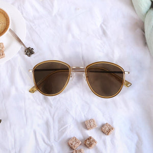 Natuwe&Co Polarized Sunglasses Brown Oval Shape Stainless Steel Glasses Sun Len Mens