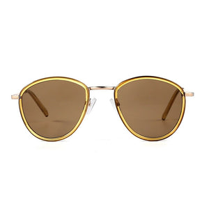Natuwe&Co Polarized Sunglasses Brown Oval Shape Stainless Steel Glasses Sun Len Mens