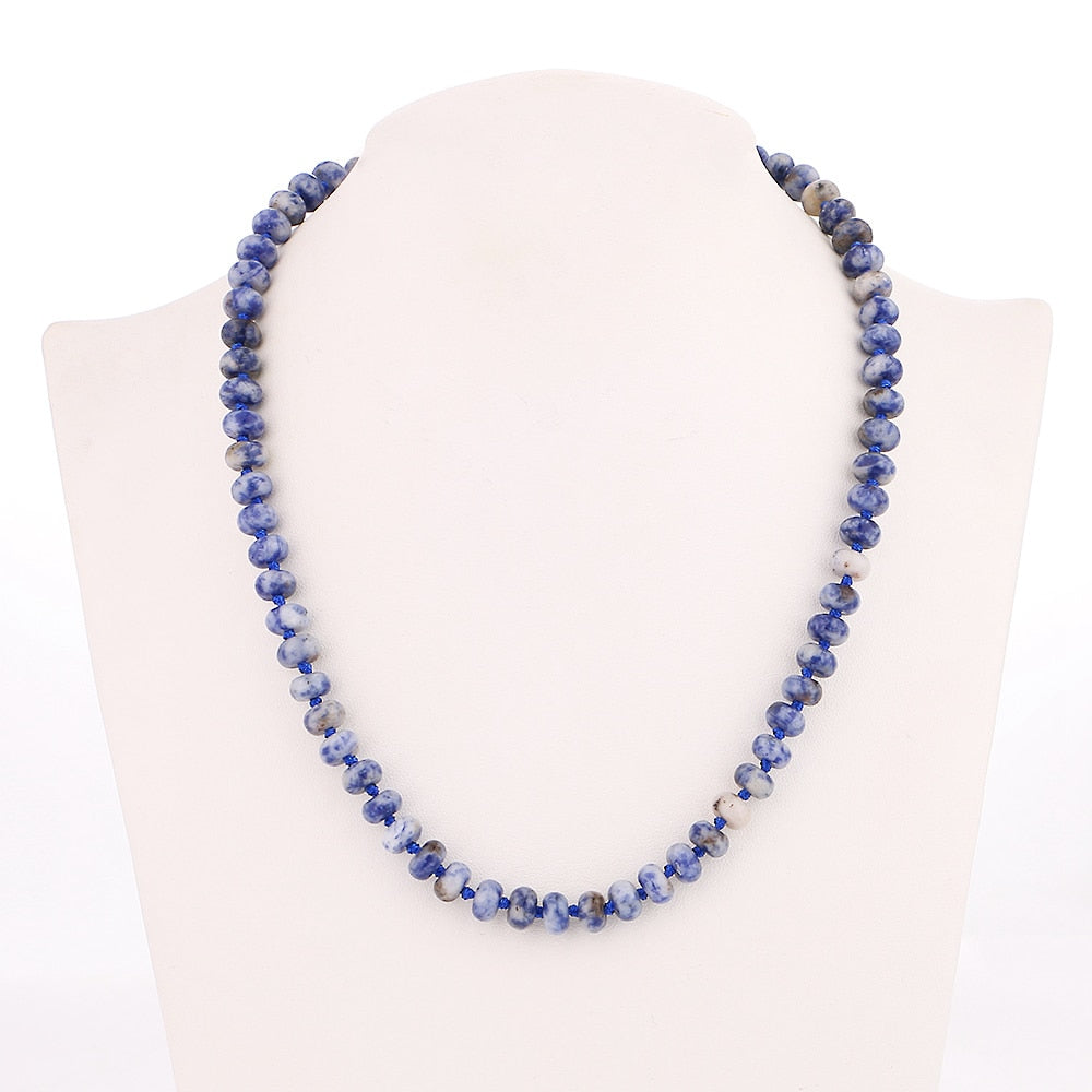 Necklace Natural lapis lazuli Stone Necklace Women Beads Drops Fashion Yoga Jewelry Natural with lotus Necklace Strands Gift