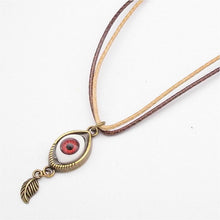 Load image into Gallery viewer, Necklace Pendant Leather Rope Chain Angel Devil's Eye Fashion Clavicle Chain halloween charms punk Necklace for women Men jewish