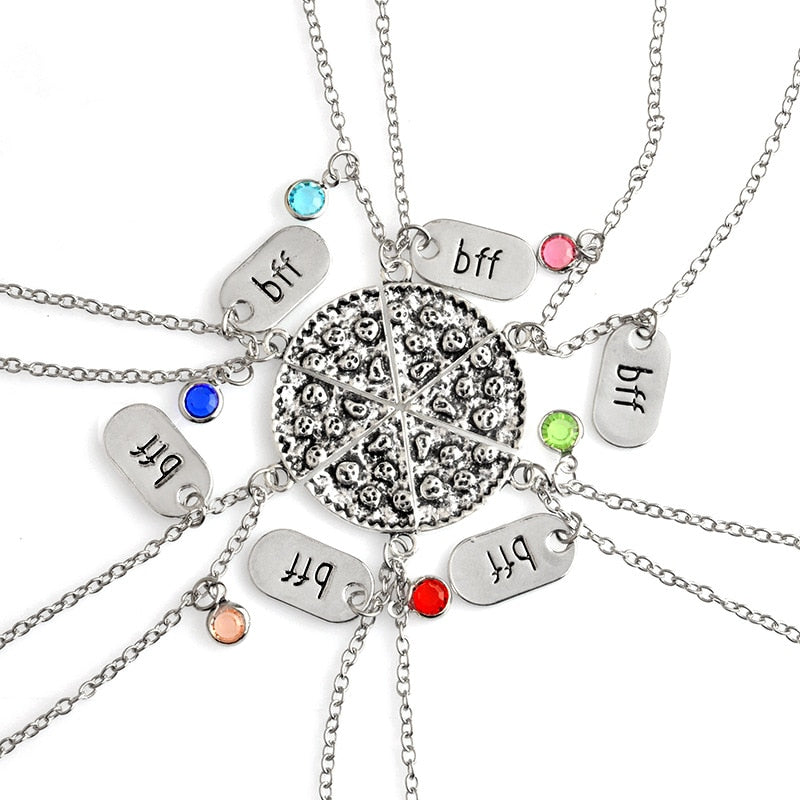 Necklace Pizza 6 Sets Of Blasting Pizza Necklace Best Friend Forever Girl Friend Necklace
