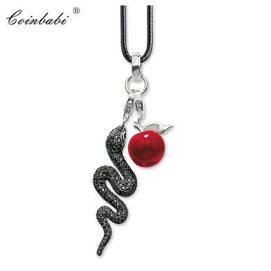Necklace Snake & Apple Trendy Gift For Women, Thomas Style Heart Rebel 925 Sterling Silver TS Fashion Jewelry Wholesale