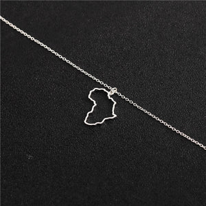 Necklaces Motherland Necklace Fashion Female Simple For Creative Rose Gold Map Women Chain Africa Ladies Party Pendants Jewelry