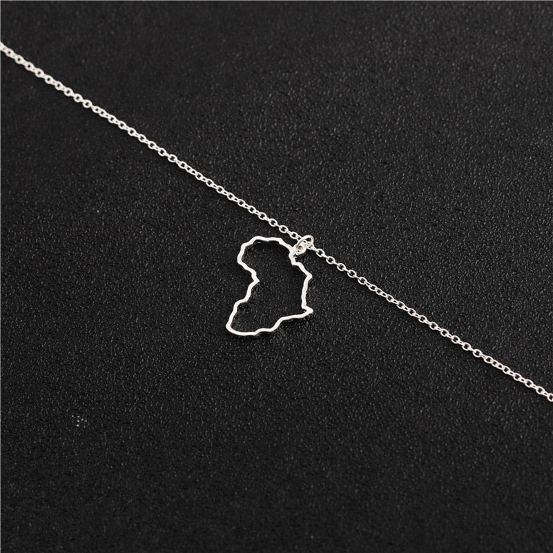 Necklaces Motherland Necklace Fashion Female Simple For Creative Rose Gold Map Women Chain Africa Ladies Party Pendants Jewelry