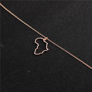 Necklaces Motherland Necklace Fashion Female Simple For Creative Rose Gold Map Women Chain Africa Ladies Party Pendants Jewelry